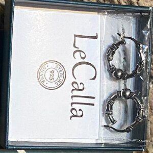 LeCalla 925 Sterling Silver Hoop Earrings
